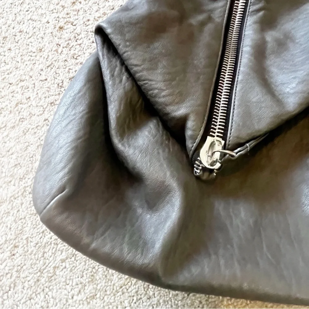 Dream Control Backpack Gray Vegan Leather Book School Diaper Bag College Travel